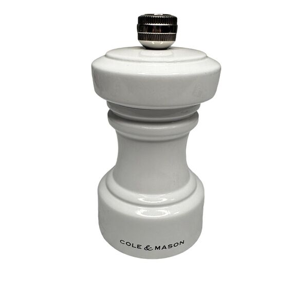 Cole & Mason Hoxton Pepper Mill Pepper Grinder White Gloss - Picture 1 of 13